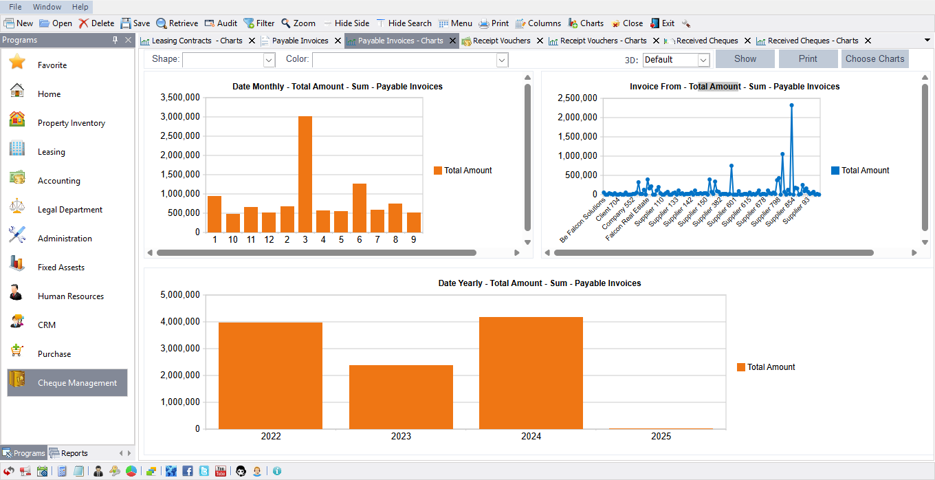 Creating and Customizing Charts in FalconPro Real Estate Software 